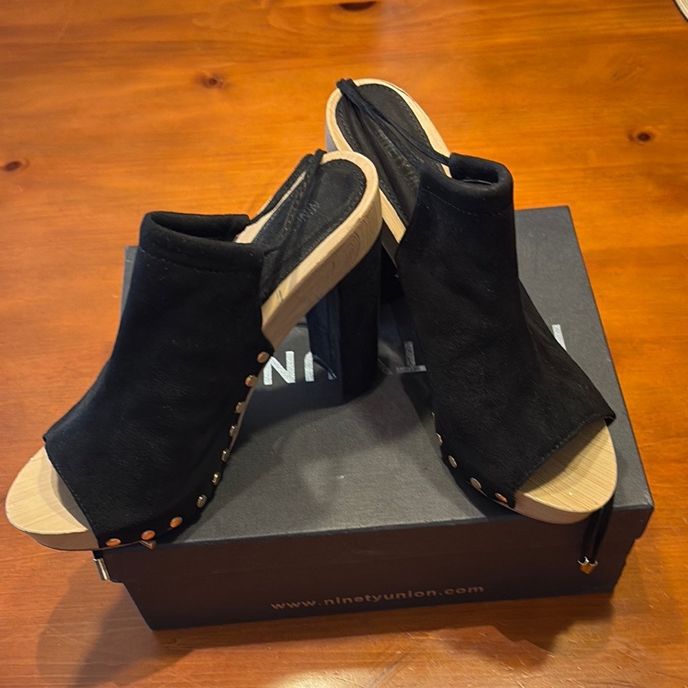 NINETY UNION Black Women's Heeled Mules